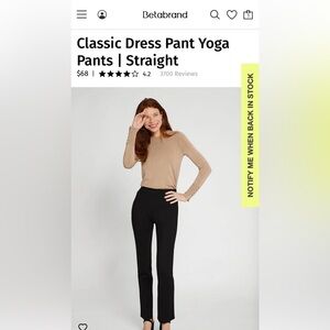 Betabrand Black Classic Dress Pant Yoga Pants